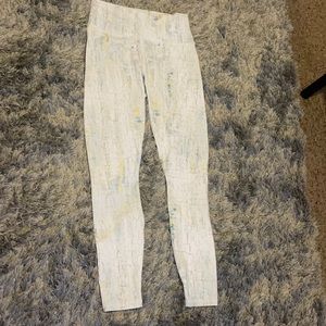 White Fabletics leggings. Powerhold compression.